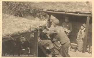Első világháborús osztrák-magyar katonai tüzérségi állás rádió lokátorral / Artilleriestellung / WWI K.u.k. military, artillery position with radio radar