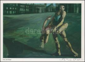 1988 Ősz Ilona (1942-?) aláírt kiállítási meghívója, két a művész munkáit ábrázoló képeslappal (az e...