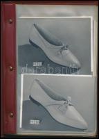 cca 1965-1970 A Tannimpex külkereskedelmi vállalat magyar cipőexport fényképes bemutató albuma, 75 képpel, 9×6,5 cm-es képek