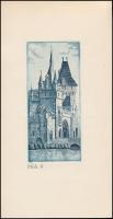 Füle Mihály (1914-2005): Budapest. 2 db rézkarc, papír, jelzett, 10×4,5 és 6,5×12 cm