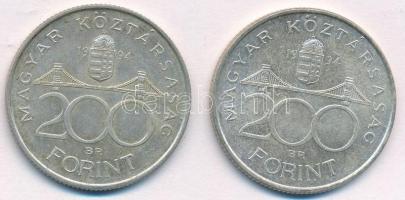 1994. 200Ft Ag "Deák" (2x) T:2