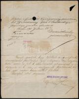 1898Gróf Andrássy Géza vasgyárai Nyugtatvány 28,90Ft és 282,20K (összesen 170Ft) vegyes lerovással