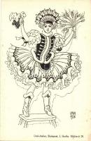 7 db régi Undi Mariska és Bozó Gyula folklór művészlap / 7 pre-1945 Hungarian folklore art postcards...