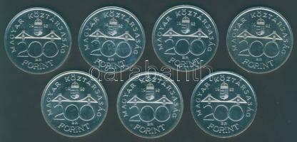 1992. 200Ft Ag (7x) "MNB" T:BU