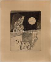 Olvashatatlan jelzéssel: Az éjszaka képei II. Rézkarc, papír, 23×18 cm