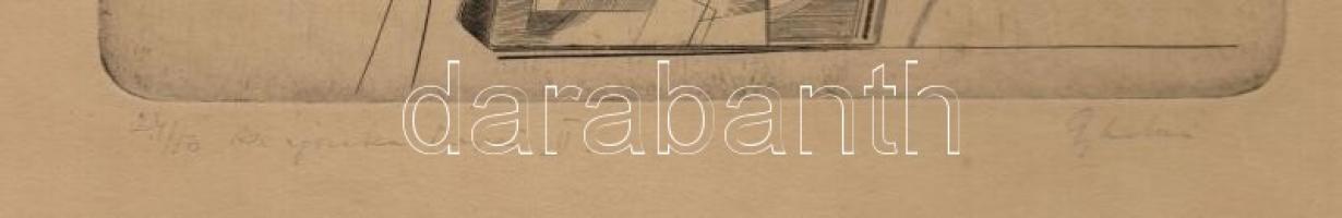 Olvashatatlan jelzéssel: Az éjszaka képei II. Rézkarc, papír, 23×18 cm