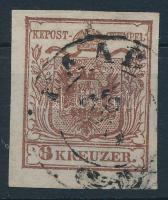 6kr HP I plate flaw, on cover 