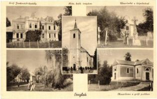 Öreglak, Gróf Jankovich kastély, Római katolikus templom, utcakép a kápolnával, Mauzóleum a grófi parkban