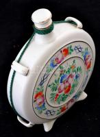 Hollóházi porcelán kulacs, kézzel festett, jelzett, hibátlan, m: 23 cm