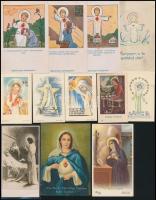 cca 1940-1990 Vegyes, vallás témájú papírrégiség tétel, összesen 45 db: szentképek, modern képeslapok, kézzel írt lelki napló