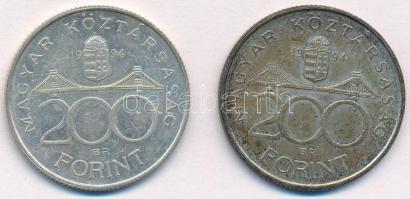 1994. 200Ft Ag "Deák" (2x) T:2 patina