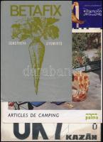 cca 1970-1980 Vegyes reklám nyomtatvány tétel, összesen 11 db: Orion tv használati utasítás, Chinoin...