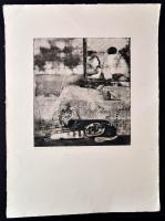 Nicolai Sarafov (?-?): Schphinx. Rézkarc, papír, jelzett, 28×25 cm