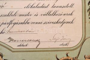 1921 Bp., A budapesti egyesült lakatos-, puskaműves-, késes-, stb. ipartestület által géplakatos tan...