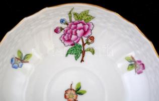 Herendi Eton mintás porcelán mokkás csésze és alj, kézzel festett, jelzett, hibátlan, csésze: 6,5x4,...
