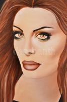 Bólyai Krisztina (?-): Csábító tekintet III. Olaj, vászon, hátul jelzett, 70×60 cm