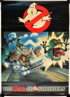 1987 The Real Ghostbusters (Szellemirtók) rajzfilm sorozat angol nyelvű plakát, sarkában tűnyomok, 59x42 cm