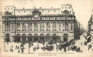 Paris, Gare Saint-Lazare, Cour du Havre, reconstruite de 1886 a 1889 / railway station, street view (EB)