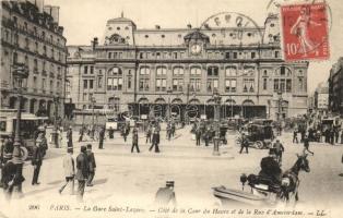 Paris, La Gare Saint-Lazare, Coté de la Cour du Havre, Rue d'Amsterdam / railway station, street view. TCV card