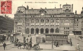 Paris, Gare Saint-Lazare, Cour de Rome / railway station, street. TCV card (EK)