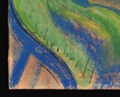 Scheiber jelzéssel: Kalapos nő, pasztell, papír,  42×30 cm