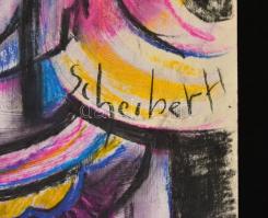 Scheiber jelzéssel: Női portré, pasztell, papír,  42×30 cm