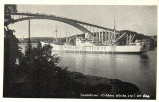 Kramfors, Sandöbron, Mindoro Sverige; Världens största bro i sitt slag / bridge, ship (EB)
