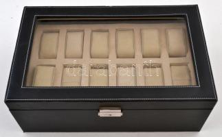 24 férőhelyes igényes nagyméretű óratartó láda gyűjtőknek. 23x38 cm