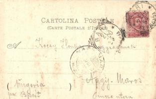 1900 Bari, Panorama del Porto. Menotti Bassani e C. / port, ships (EK)