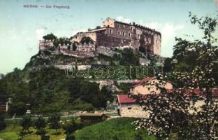 1915 Merano, Meran (Südtirol); Die Fragsburg. Gerstenberger & Müller / Castel Verruca / castle + K.u.K. Offizierskurhaus zu Meran der k. k. Gesellschaft vom Weissen Kreuz (EK)
