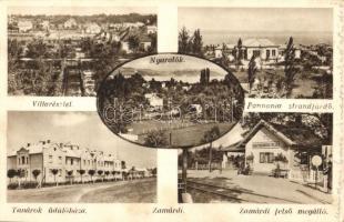 Zamárdi, felső vasútállomás, tanárok üdülőháza, villarészlet, Pannonia strandfürdő (Rb)