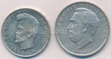 1948. 5Ft Ag "Petőfi" + 10Ft Ag "Széchenyi" T:2 patina