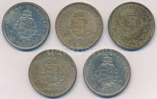 1936. 2P Ag "Liszt" (5x) T:1-,2 patina
Adamo P7.3