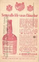Serravallo féle vasas China-bor reklámlapja / Vino di China ferruginoso Serravallo. Trieste / Malari...