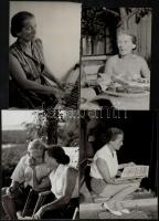 cca 1960 Fischer Annie (1914-1995) zongoraművészről készült fényképek, 5 db vintage fotó Kotnyek Antal (1921-1990) budapesti fotóriporter hagyatékából, 12x18 cm és 15x13 cm között