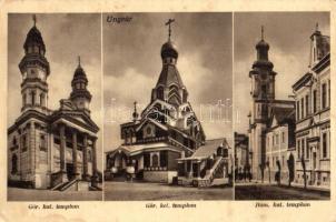 Ungvár, Uzshorod, Uzhhorod, Uzhorod; Görög katolikus, görög keleti és római katolikus templomok / churches