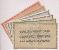 1946. 6db klf magyar adópengő, közte fordított címer és "amelyekNEK" T:III