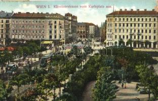Vienna, Wien I. Kärntnerstrasse vom Karlsplatz aus / street view, tram (EK)