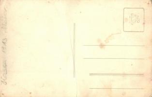 1913 Kassa, Kosice; Papp Sándor szíjgyártó és Badicsi Imre üzletei / shops, street, photo (fa)