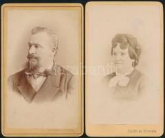 cca 1866 Doctor és Kozmata pesti műtermében készült, 2 db vintage fotó, vizitkártya méretben, 10,5x6,5 cm