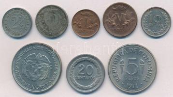 Kolumbia 1881-1971. 1c-5P (8xklf) T:1-,2,2- Colombia 1881-1971. 1 Centavos - 5 Pesos (8xdiff) C:AU,XF,VF