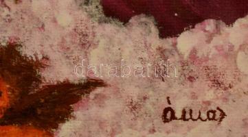 Ámos jelzéssel: Szent család. Vegyes technika, vászon, üvegezett keretben, 49×36 cm