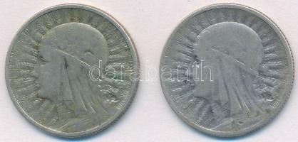 Lengyelország 1933. 2Zl Ag (2x) T:2-
Poland 1932. 2 Zlotych Ag (2x) C:VF