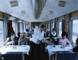 cca 1966 Vasúti étkezőkocsi, 4 db vintage negatív, 6x7 cm