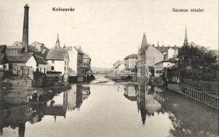 Kolozsvár, Szamos részlet gyárral és híddal / Somes riverside with factory and bridge