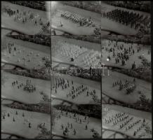 cca 1938 Budapest, körmenet, 12 db vintage fotó, 6,5x9,5 cm