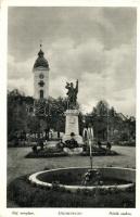 Dunavecse, Hősök szobra, református templom, Takács Testvérek kiadása (kopott sarkak / worn corners)
