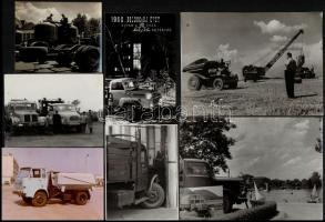 Teherautók vegyes tétele, különféle korokban készült, 13 db vintage fotó, 6x9 cm és 13x18 cm között