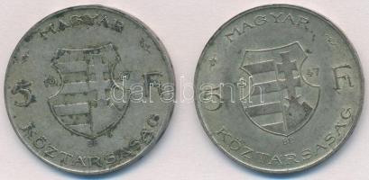 1947. 5Ft Ag "Kossuth" (2x) T:2,2- patina