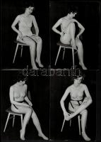 cca 1969 Csak ül és vetkőzik, 9 db vintage fotó, 18x13 cm